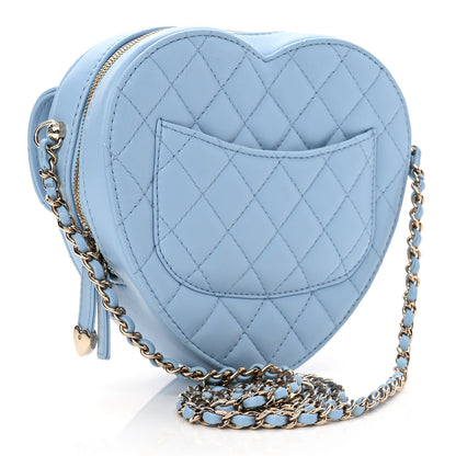 Chanel Lambskin Quilted CC In Love Heart Bag Light Blue 3 of 10