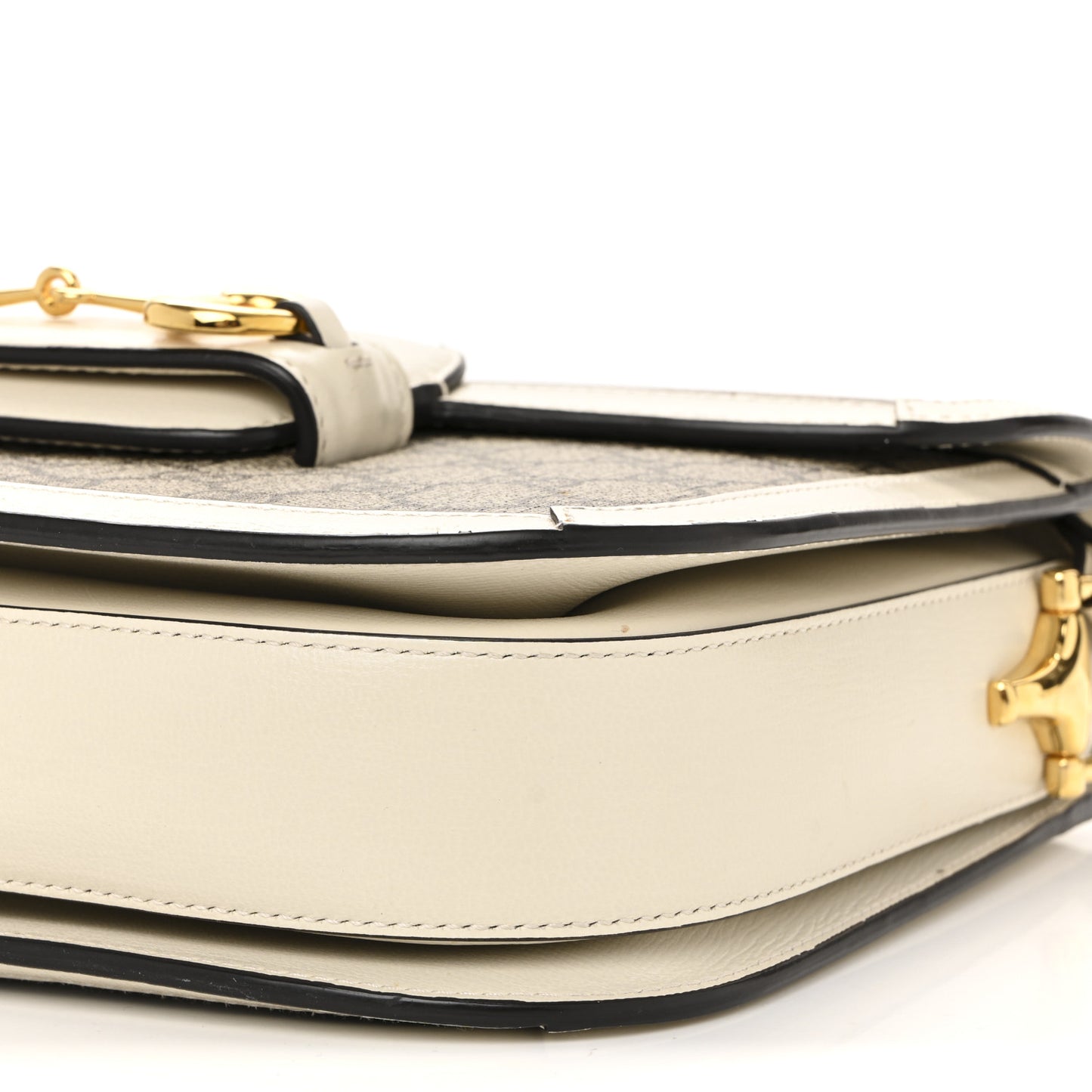 GG Supreme Monogram Horsebit 1955 Shoulder Bag Beige Mystic White
