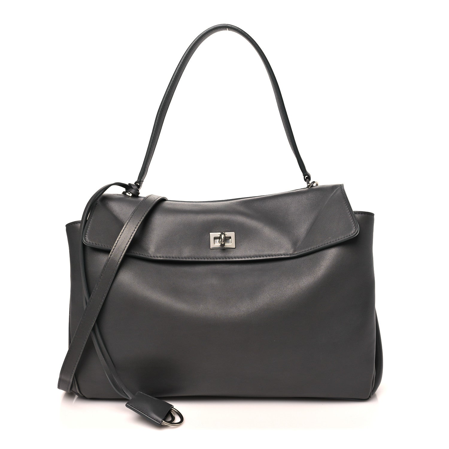 Balenciaga Natural Smooth Calfskin Medium Rodeo Top Handle Handbag Grey 1 of 11