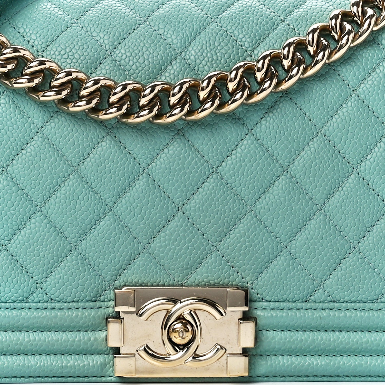Chanel Caviar Quilted Medium Boy Flap Light Blue 8 of 11