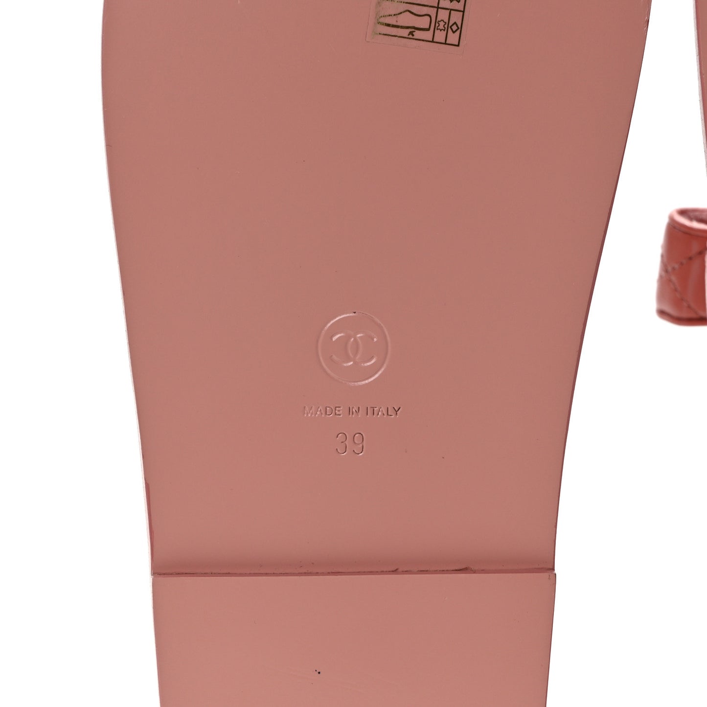 Lambskin Quilted Velcro Dad Chain CC Slide Sandals 39 Pink