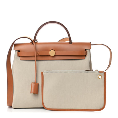 Hermes Vache Hunter Toile Herbag Zip 31 PM Trench Gold 1 of 4