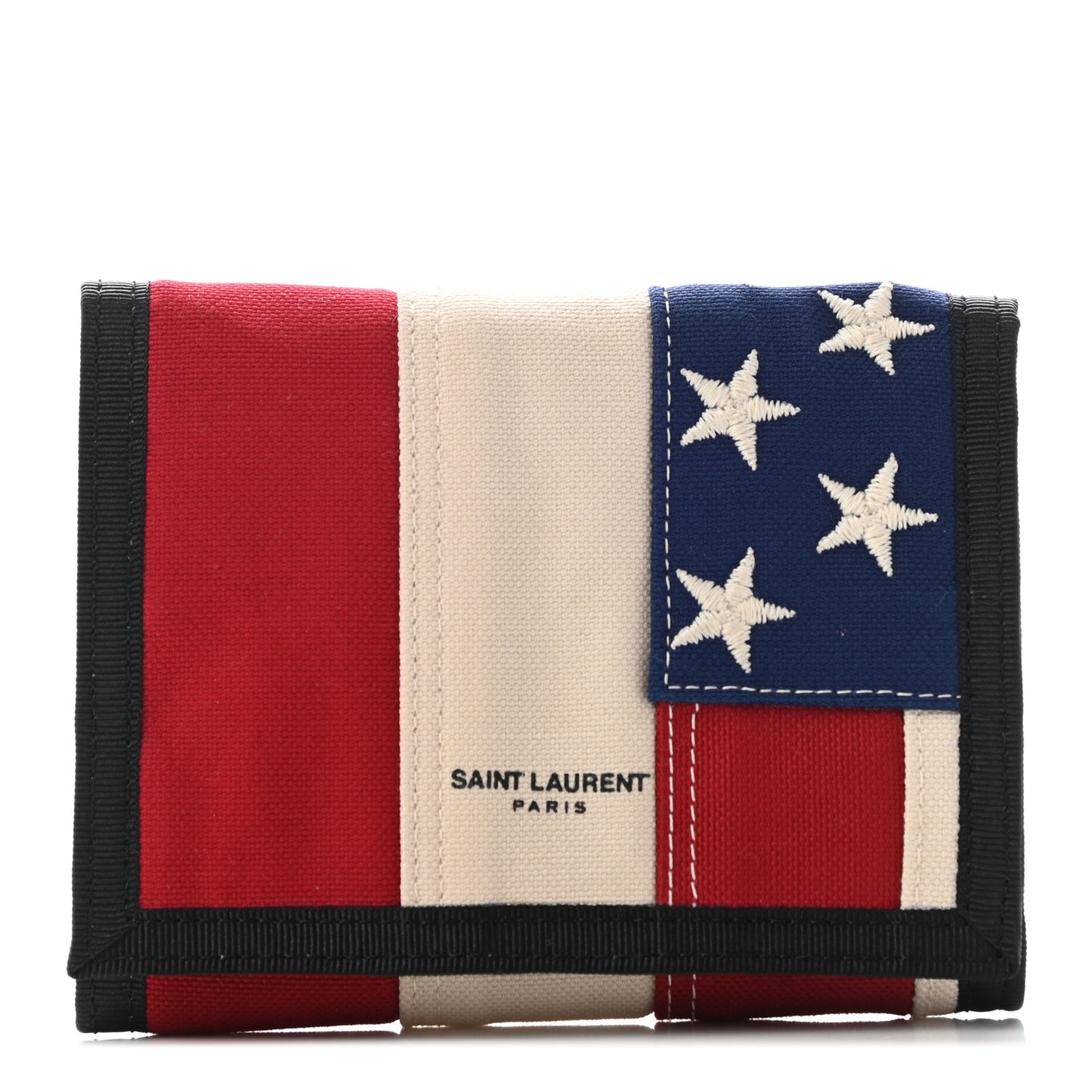Canvas American Flag Print Buffalo Compact Wallet