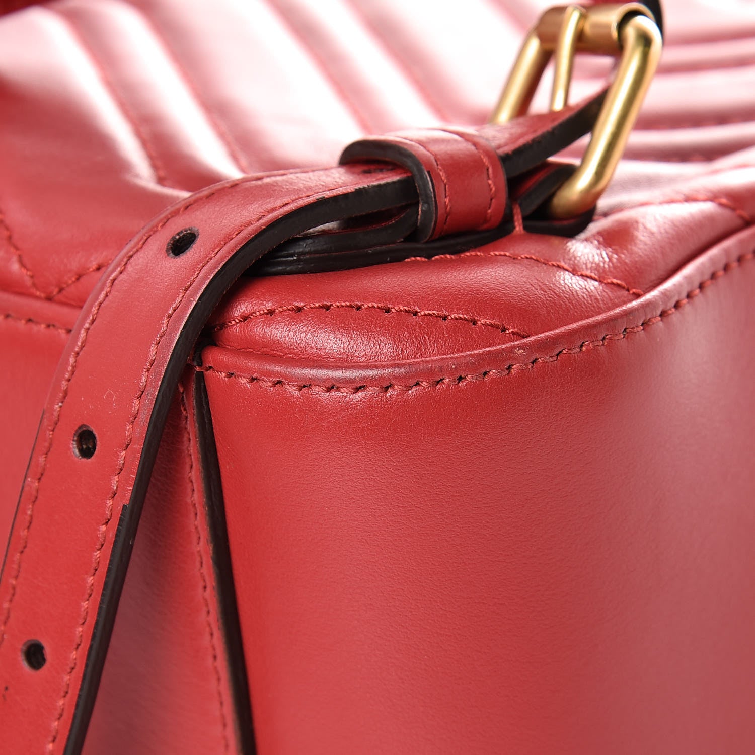 Gucci Calfskin Matelasse GG Marmont Dome Backpack Hibiscus Red 10 of 12