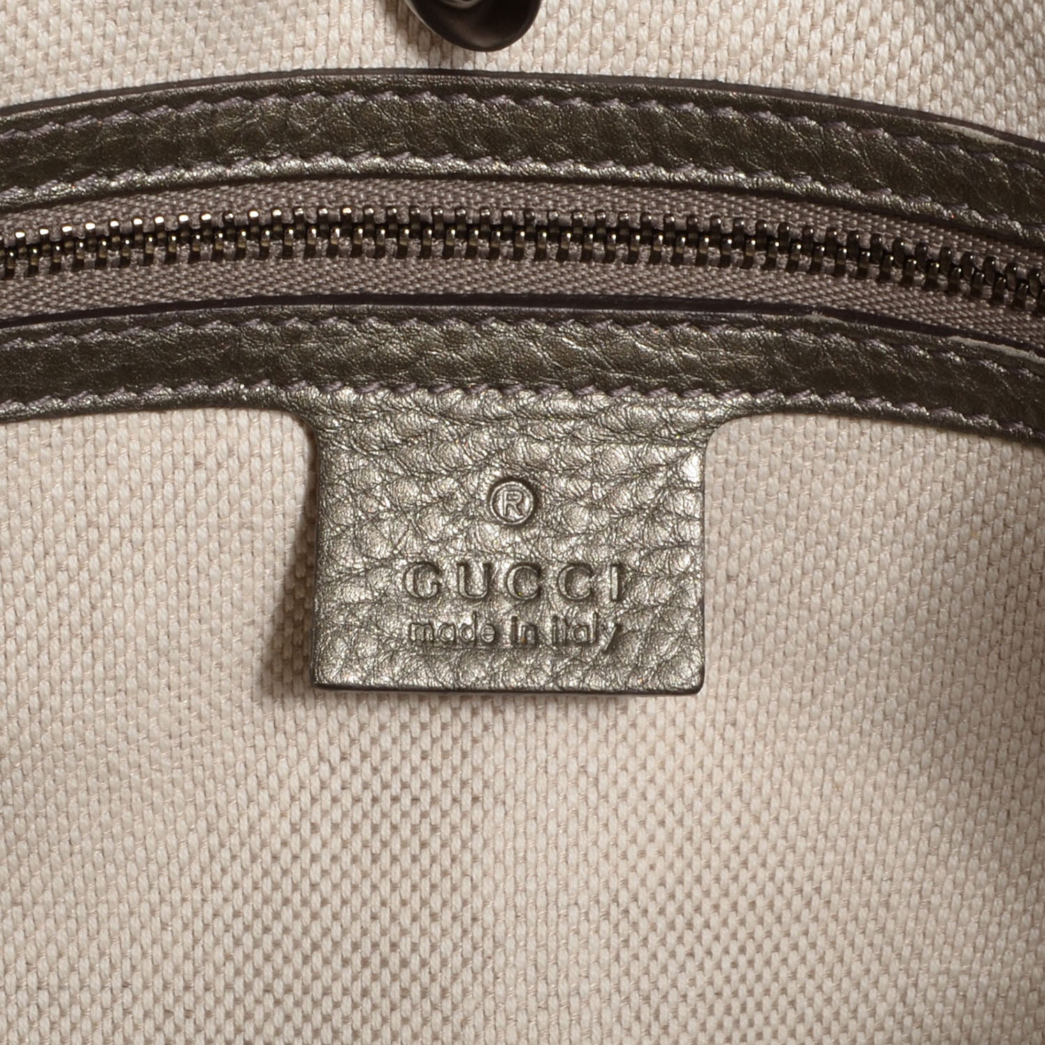 Gucci Metallic Pebbled Calfskin Medium Soho Chain Shoulder Bag Sasso 6 of 7