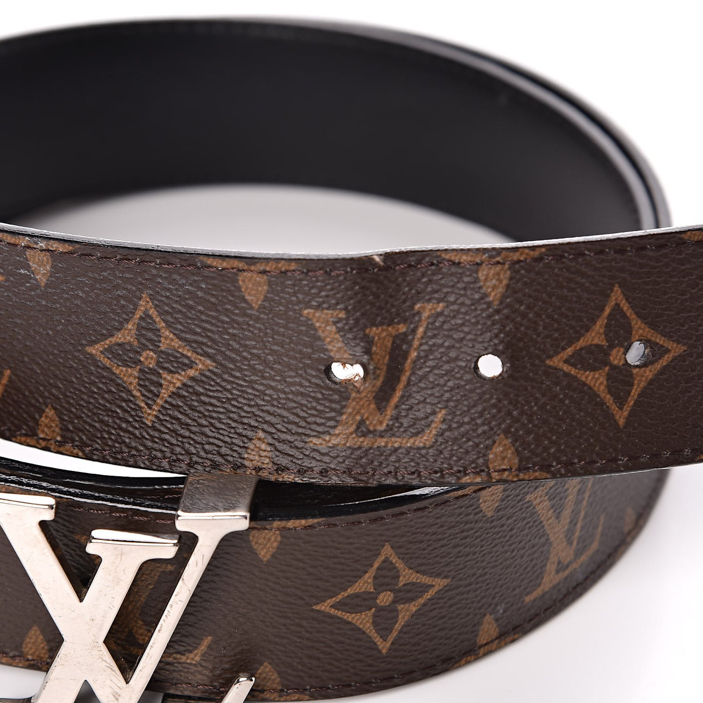 Calfskin Monogram 40mm LV Initiales Reversible Belt 110 44 Black