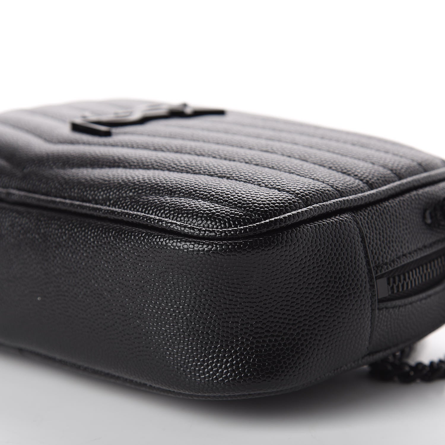 Saint Laurent Grain De Poudre Matelasse Monogram Mini Lou Camera Bag Black 7 of 12