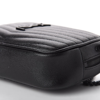 Saint Laurent Grain De Poudre Matelasse Monogram Mini Lou Camera Bag Black 7 of 12