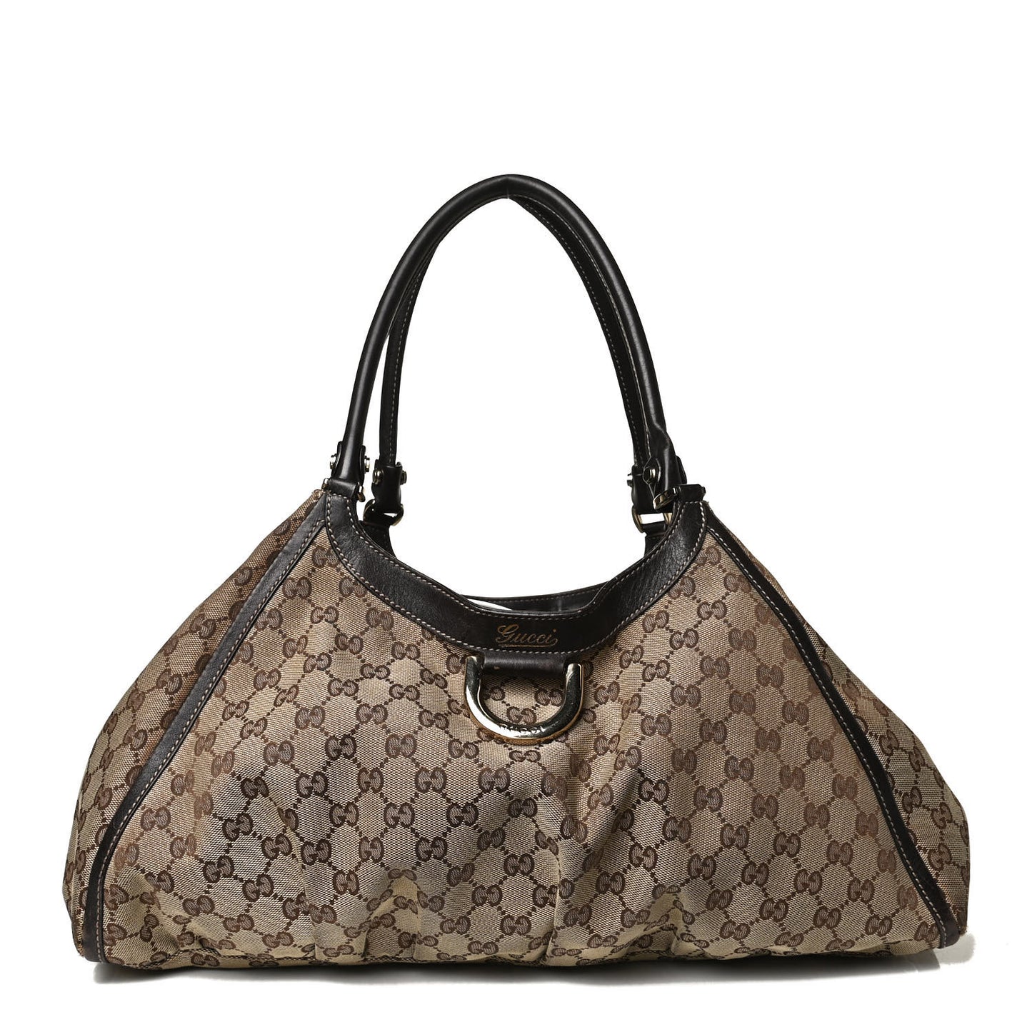 Monogram Large D Gold Hobo Dark Brown