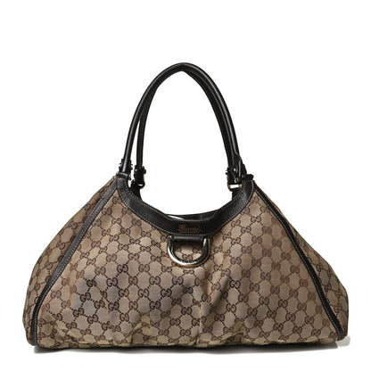Gucci Monogram Large D Gold Hobo Dark Brown 1 of 21
