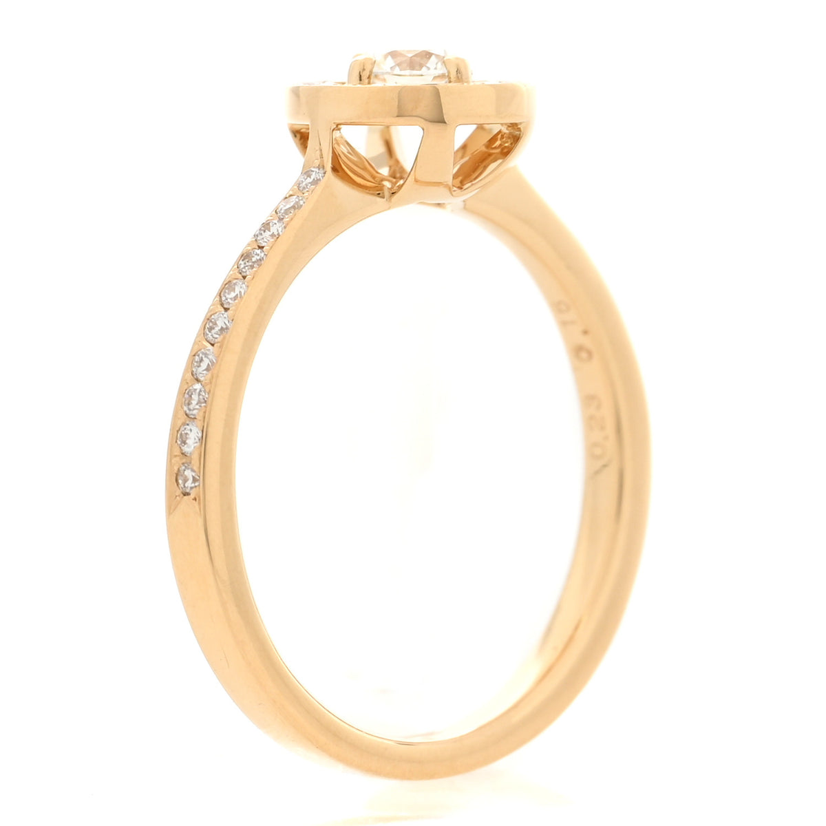 18K Yellow Gold Diamond .23ct Band Ring 51 5.75