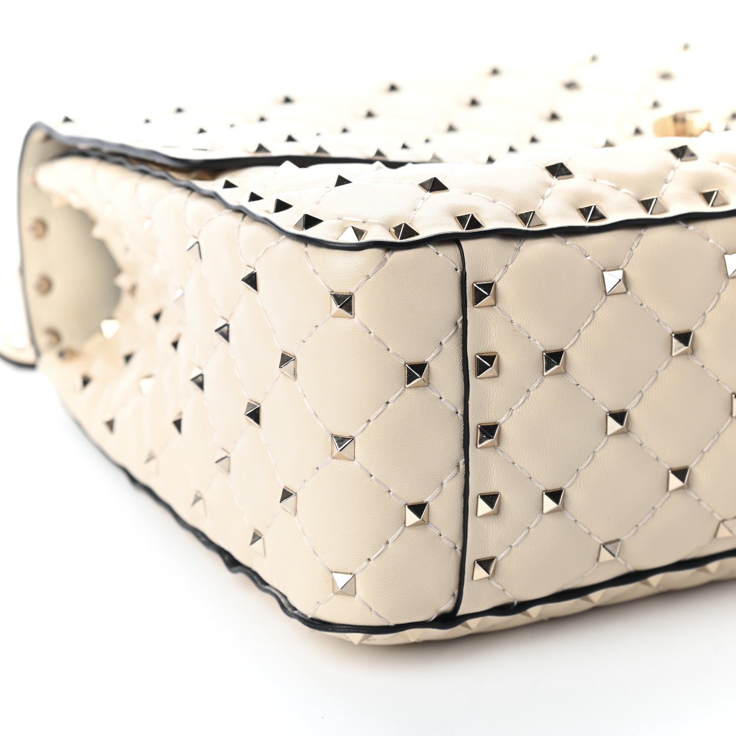 Valentino Garavani Nappa Maxi Rockstud Spike Shoulder Bag Light Ivory 7 of 8