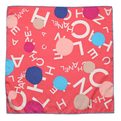 Chanel Silk Cotton Logo Square Scarf Pink 1 of 5
