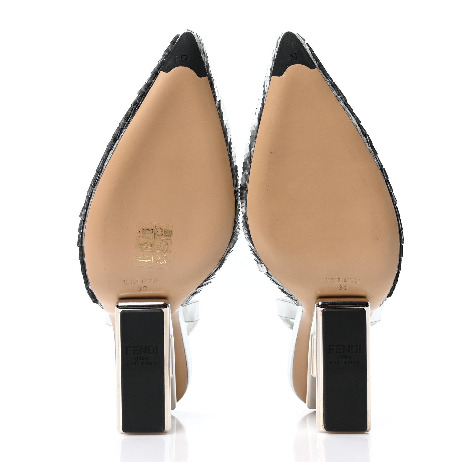 Fendi Crystal Fendi First Slingback Pump 37 39 Grigio 6 of 9