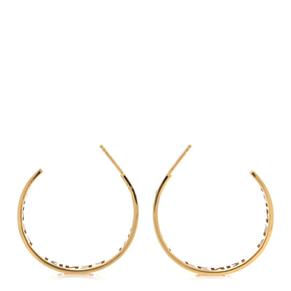Fendi Bronze Small Signature Hoop Earrings Gold 3 of 4