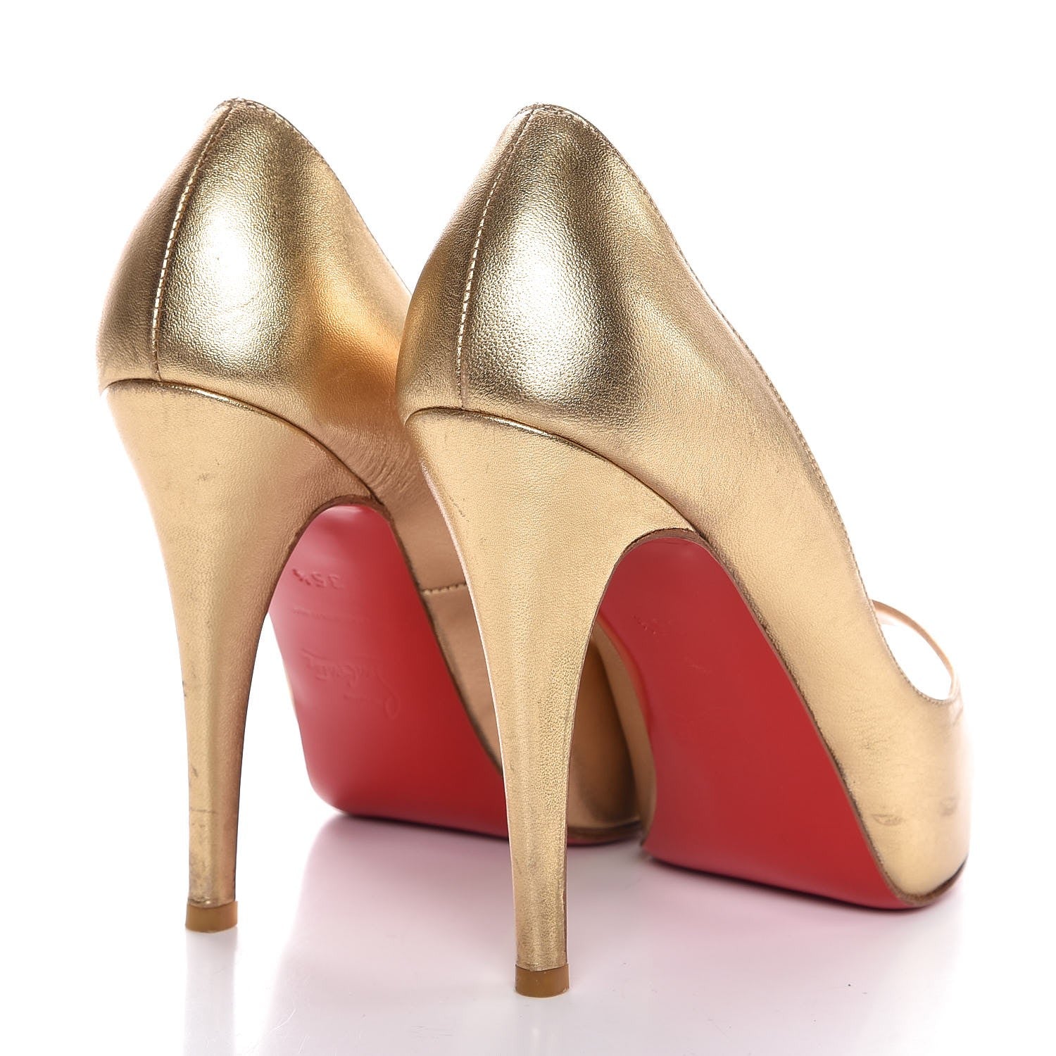 Christian Louboutin Metallic Nappa Very Prive 120 Pumps 35.5 Light Gold 4 of 13