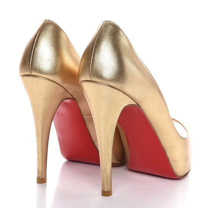 Christian Louboutin Metallic Nappa Very Prive 120 Pumps 35.5 Light Gold 4 of 13