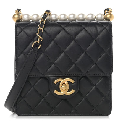 Chanel Goatskin Quilted Chic Pearls Flap Black 1 of 11