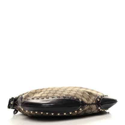 Gucci Monogram Web Studded Pelham Shoulder Bag Dark Brown 4 of 13