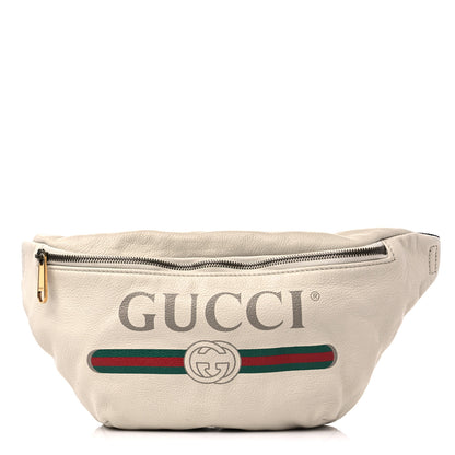 Gucci Grained Calfskin Logo Belt Bag White 1 of 13