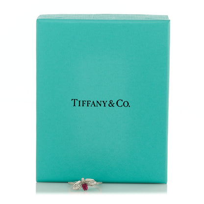 Tiffany Platinum Diamond Rubellite Paper Flowers Firefly Ring 52 6 2 of 6