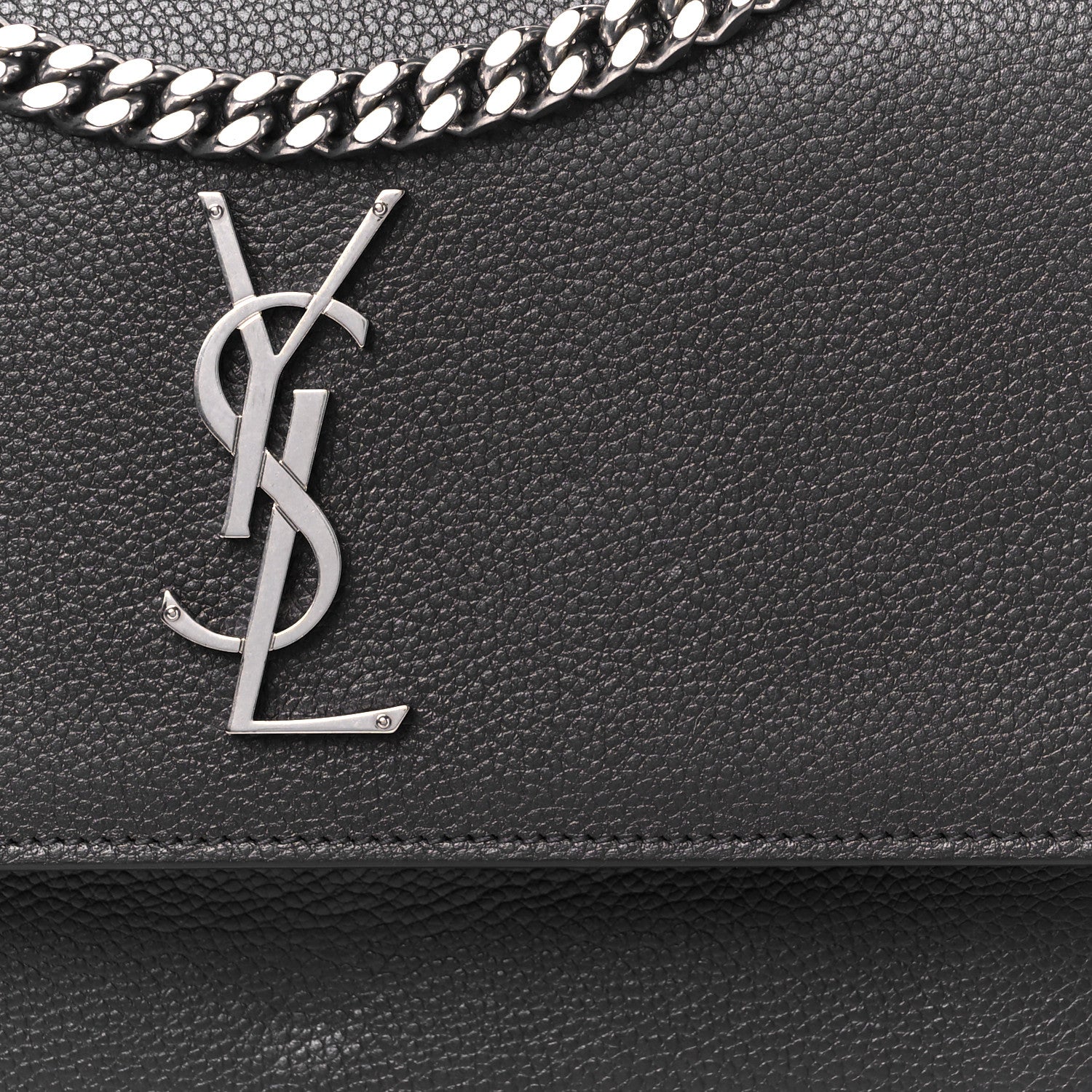 Saint Laurent Grained Calfskin Medium Monogram Sunset Fog 10 of 12