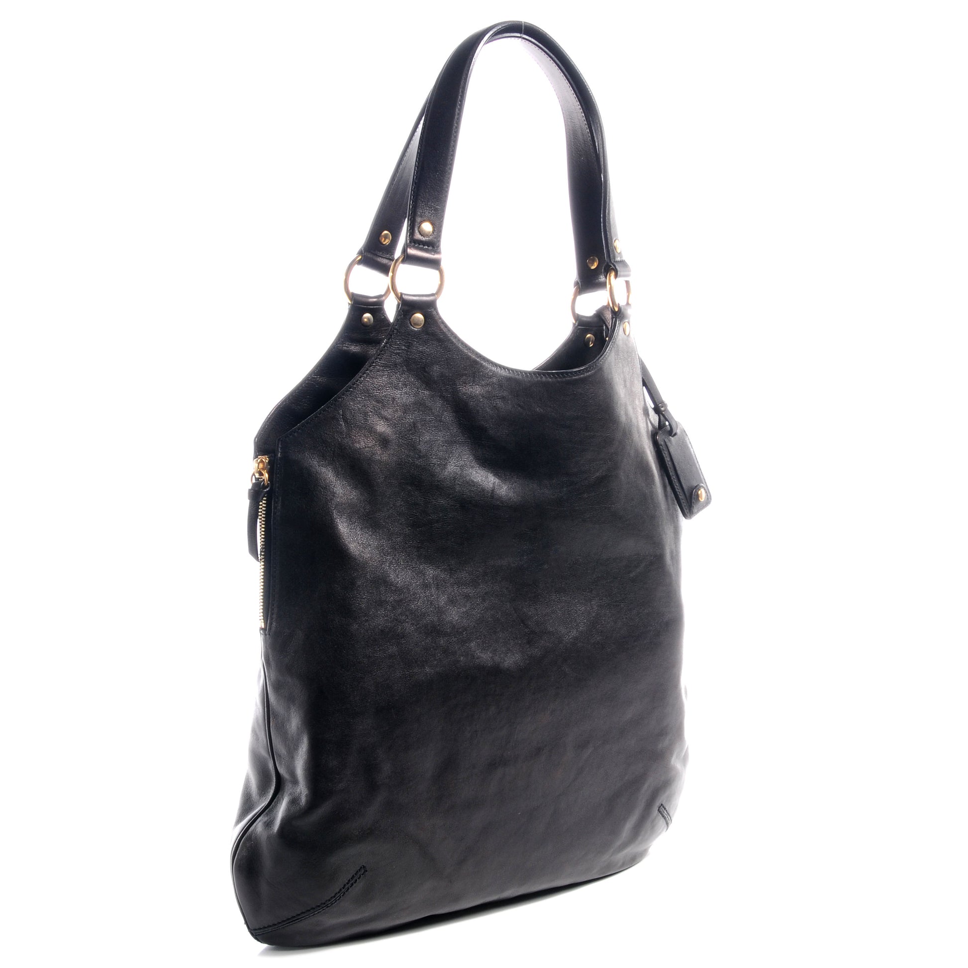 Saint Laurent Calfskin Tribute Tote Black 3 of 7