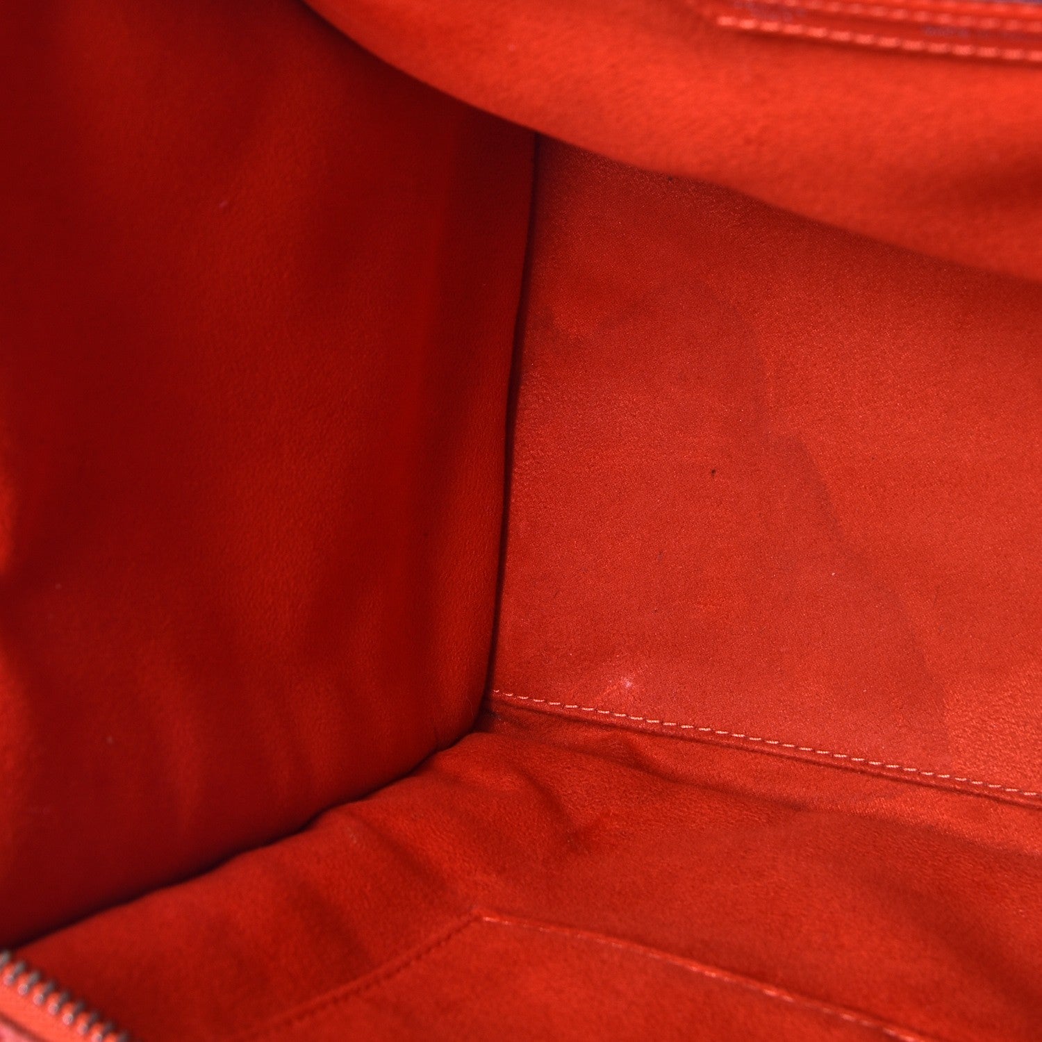 Celine Drummed Calfskin Mini Luggage Vermillion 9 of 16