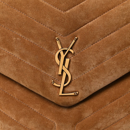 Saint Laurent Suede Y Quilted Monogram Medium Loulou Chain Satchel Cinnamon 25 of 27