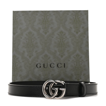 Gucci Plutone Calfskin Palladium Double G 20mm Belt 70 28 Black 5 of 5