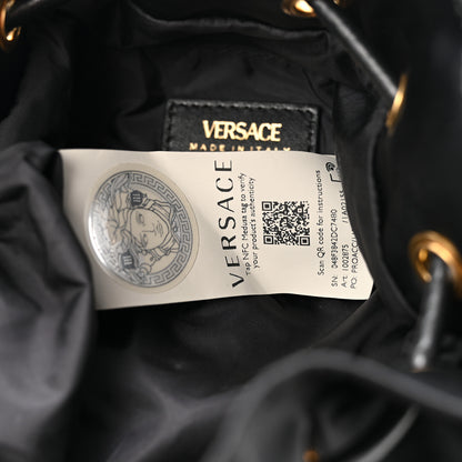 Versace Nylon Medusa Drawstring Bucket Bag Black 8 of 13