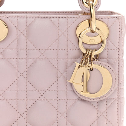 Christian Dior Metallic Lambskin Cannage Mini Lady Dior Lotus 7 of 10
