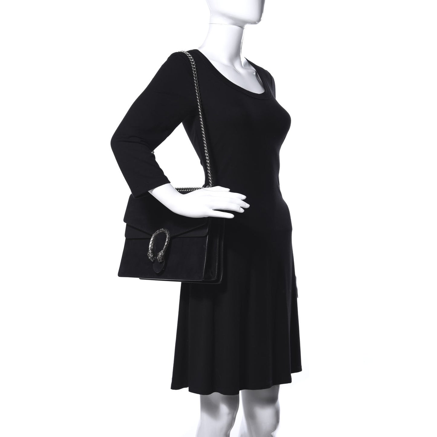 Suede Medium Dionysus Shoulder Bag Black