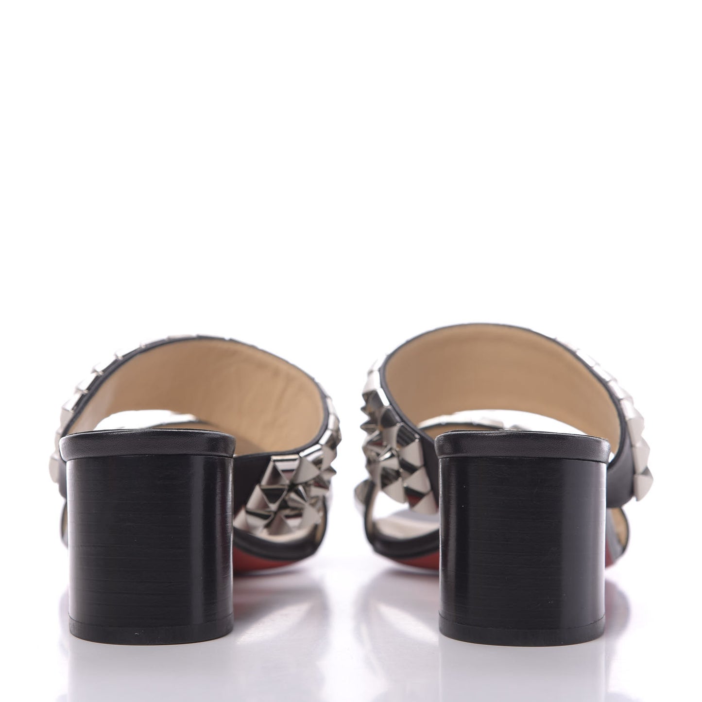 Calfskin Studded Tina Goes Mad 55 Slide Sandals 39 Black
