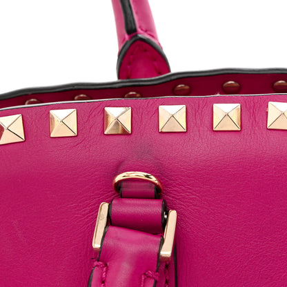 Valentino Garavani Vitello Rockstud Double Top Handle Satchel Fuxia 11 of 11