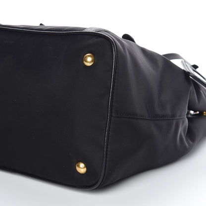 Prada Tessuto Nylon Vitello Daino Tote Black 9 of 10