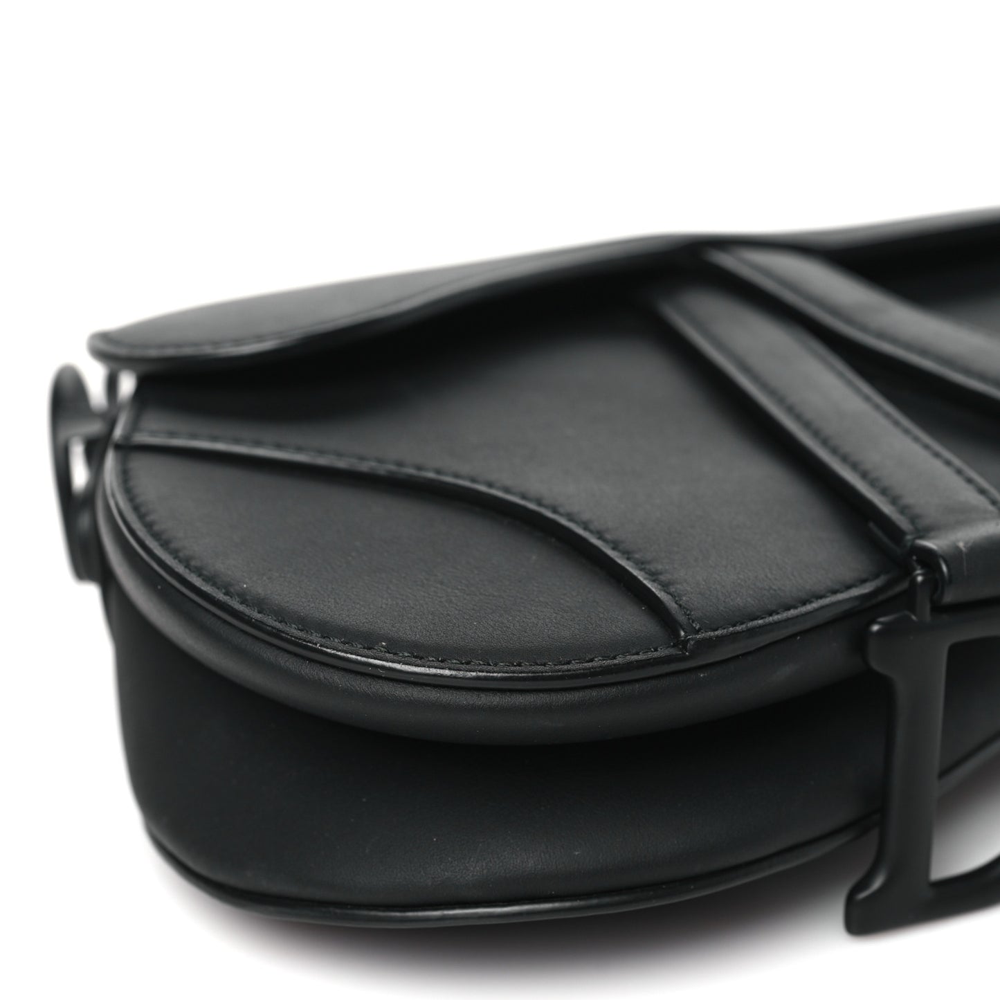 Ultra Matte Calfskin Mini Saddle Bag Black