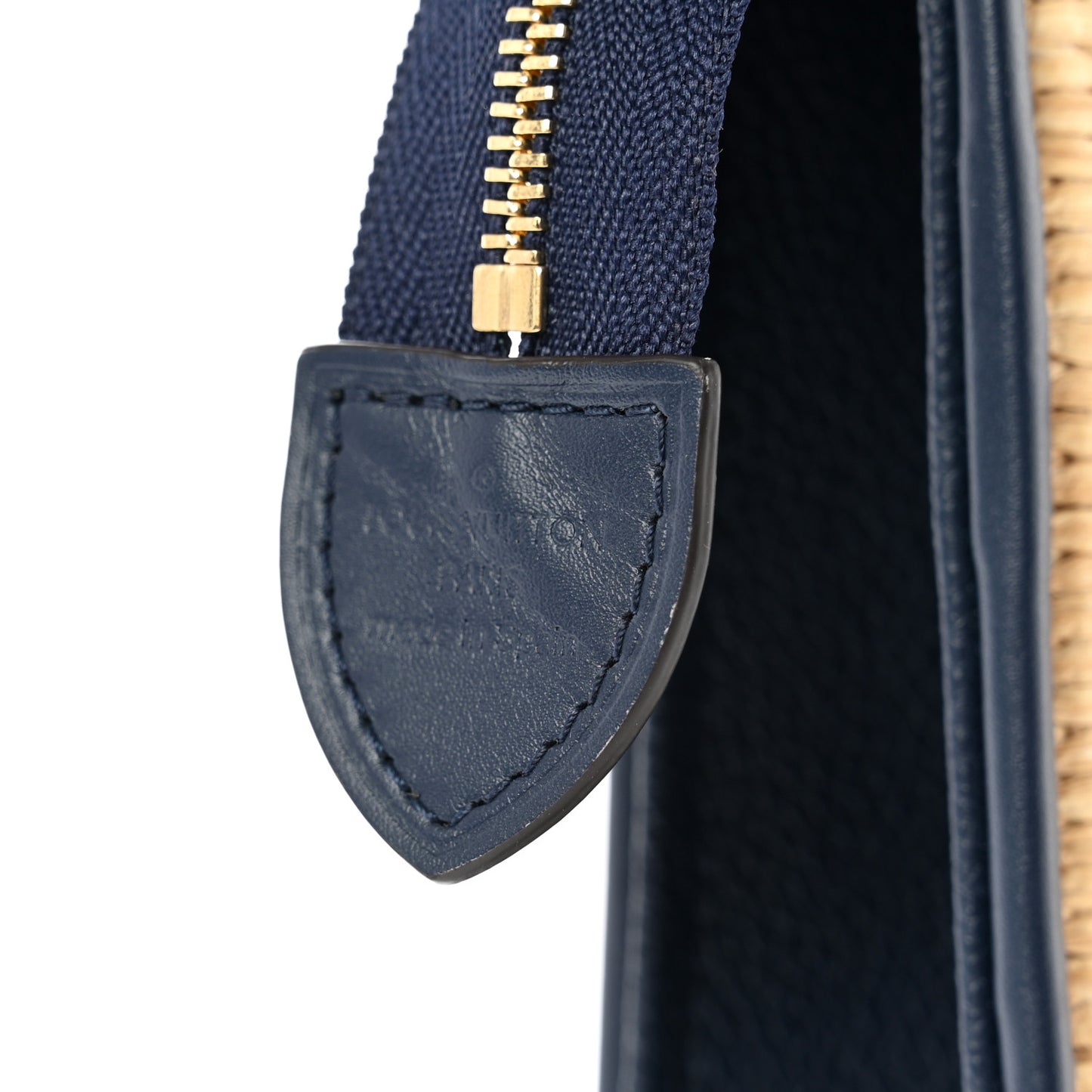 Raffia Calfskin Monogram Giant Toiletry Pouch 26 Blue