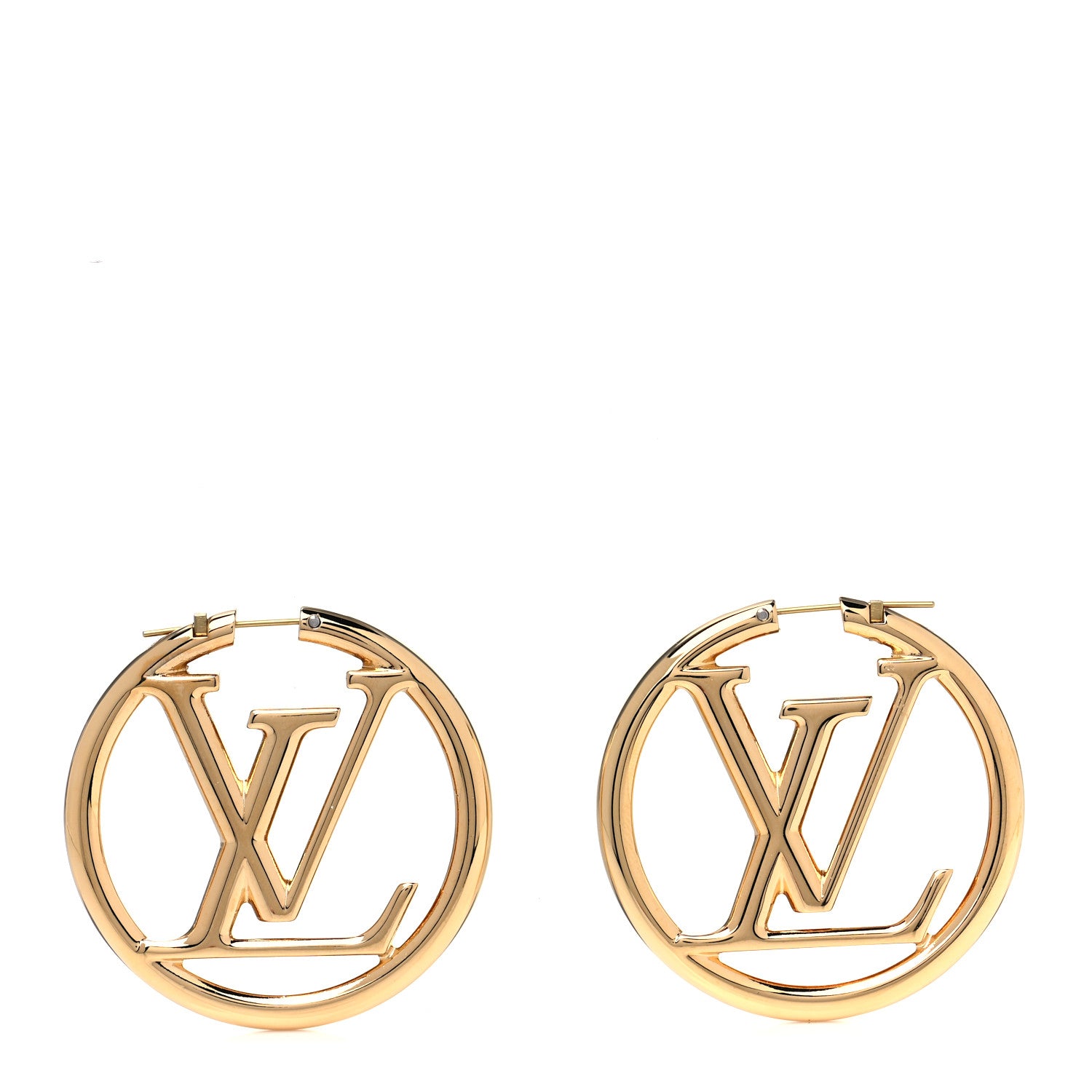 Louis Vuitton Metal Louise Hoop Earrings Gold 1 of 5