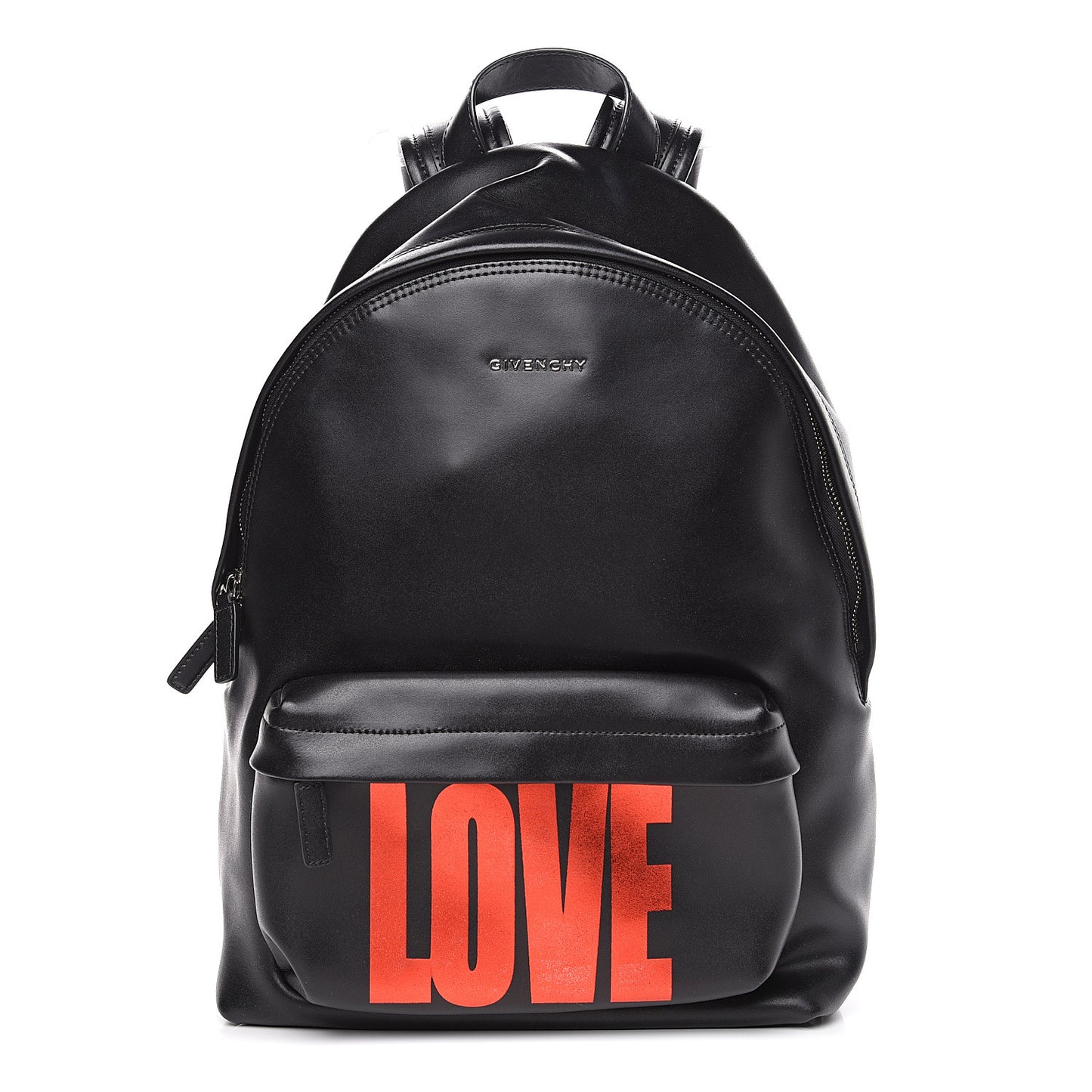 Calfskin Love Print Backpack Black