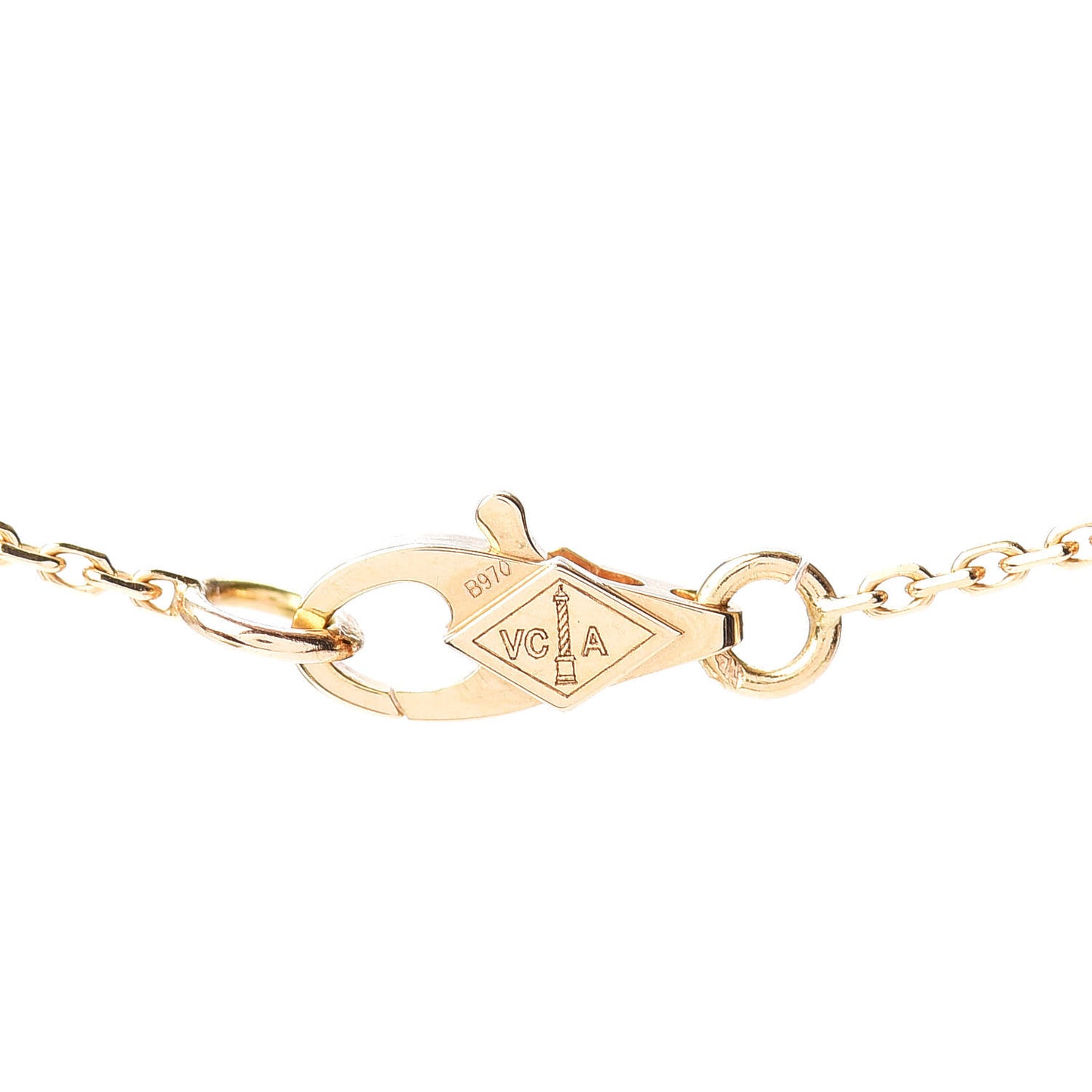 18K Yellow Gold Mother of Pearl Sweet Alhambra Pendant Necklace