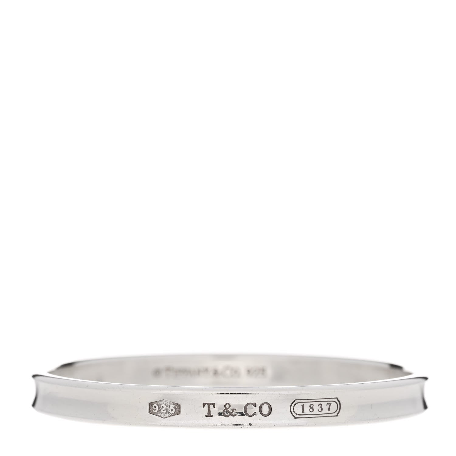 Tiffany Sterling Silver Narrow 1837 Bangle Bracelet 1 of 3