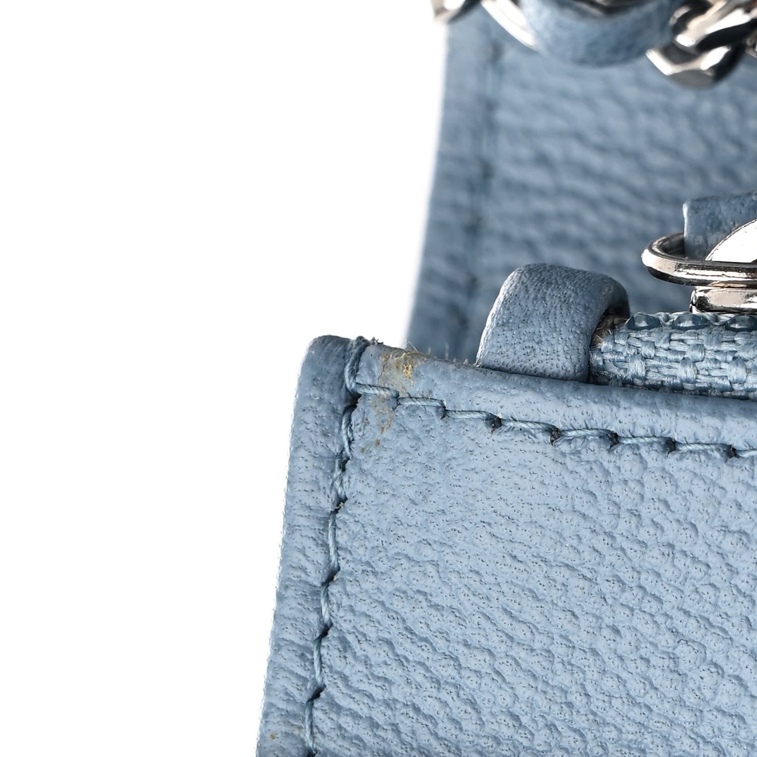 Chanel Grained Calfskin Quilted CC Box Wallet On Chain WOC Blue 12 of 14