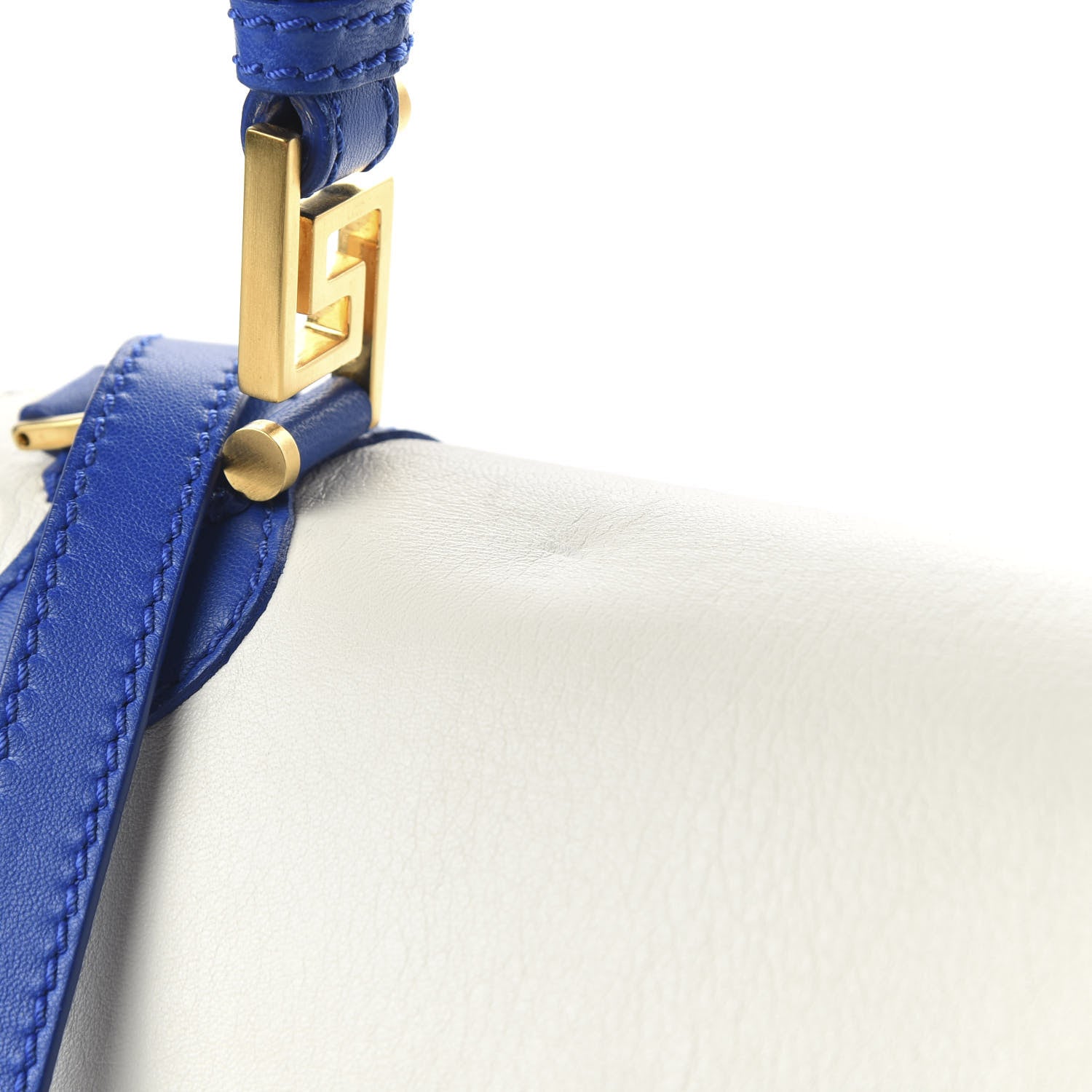 Versace Calfskin Vanitas Crossbody Bag Blue White 10 of 10