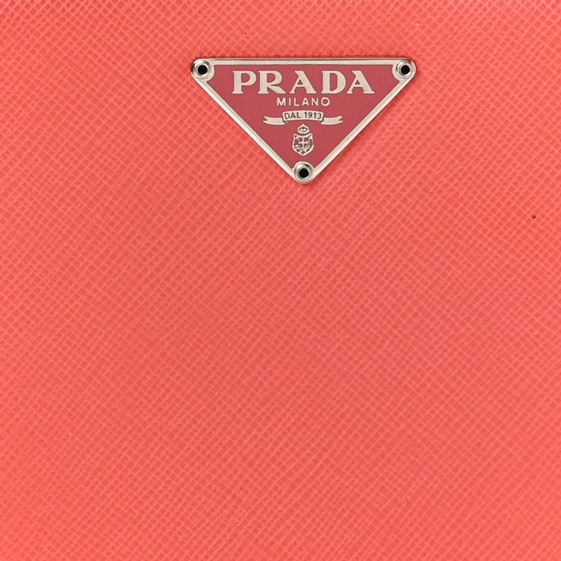 Saffiano Triangle Compact Zip Around Wallet Pink