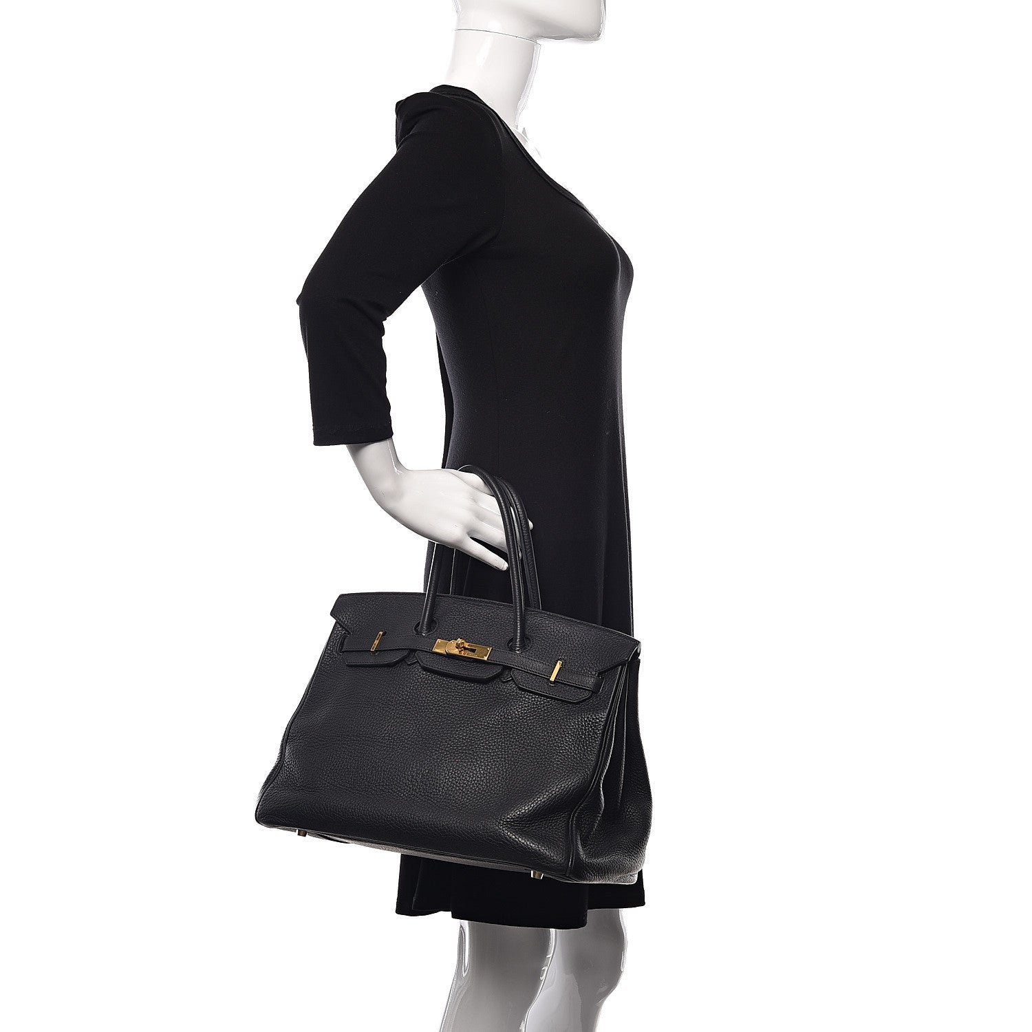 Hermes Taurillon Clemence Birkin 35 Black 2 of 12