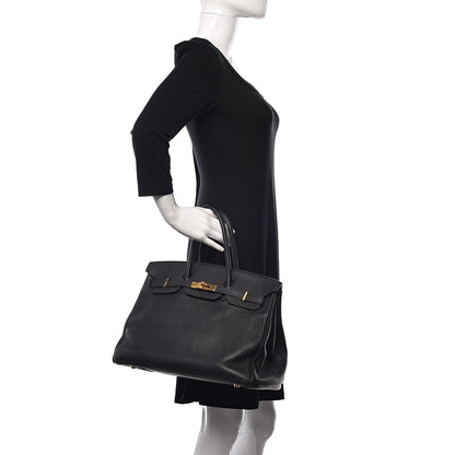 Hermes Taurillon Clemence Birkin 35 Black 2 of 12