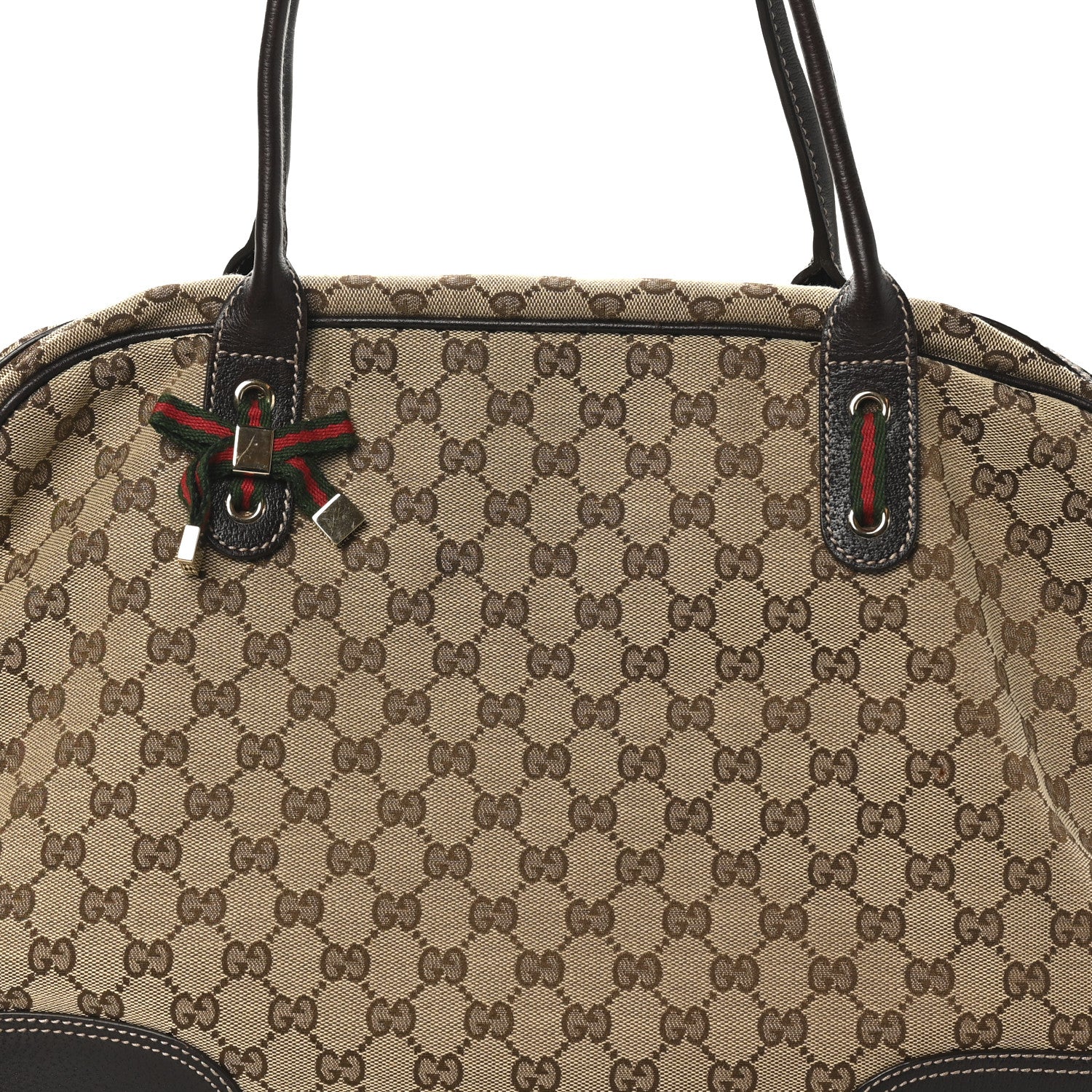 Gucci Monogram Large Princy Duffle Bag Dark Brown 8 of 10