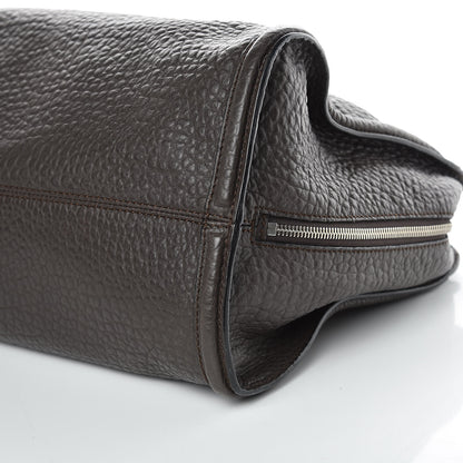 Alexander McQueen Pebbled Calfskin Large Skull Padlock Zip Around Tote Dark Brown 9 of 11