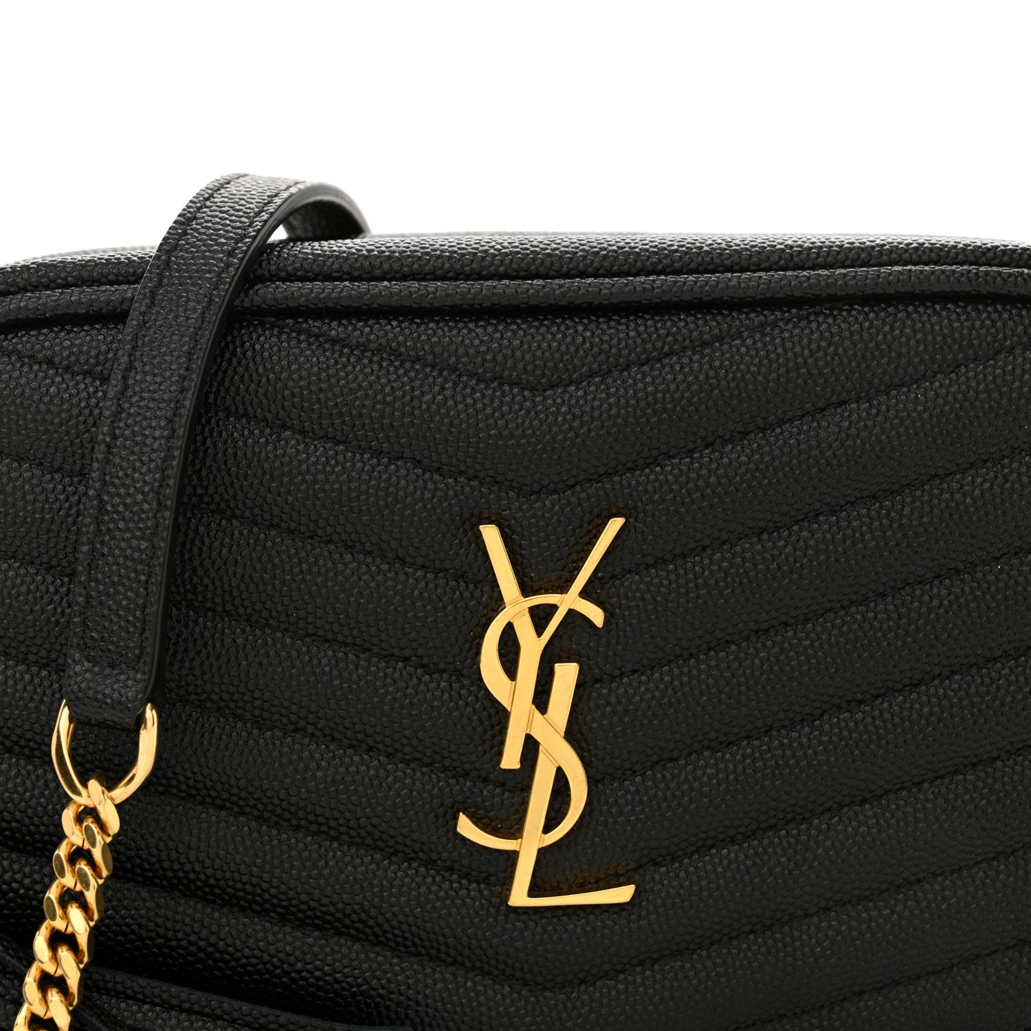 Saint Laurent Grain De Poudre Matelasse Monogram Mini Lou Camera Bag Black 8 of 10